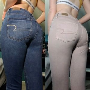 TWO PAIRS American Eagle size 6 regular jeans